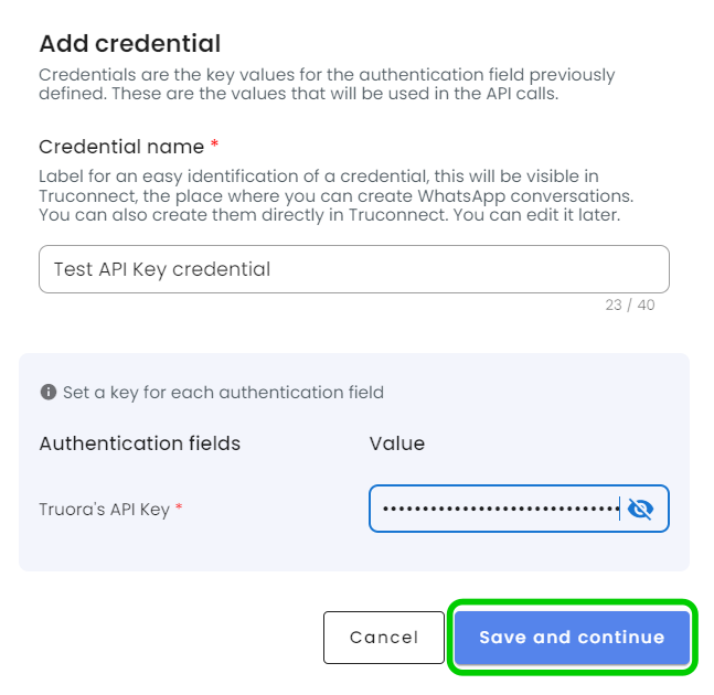 setting a credential