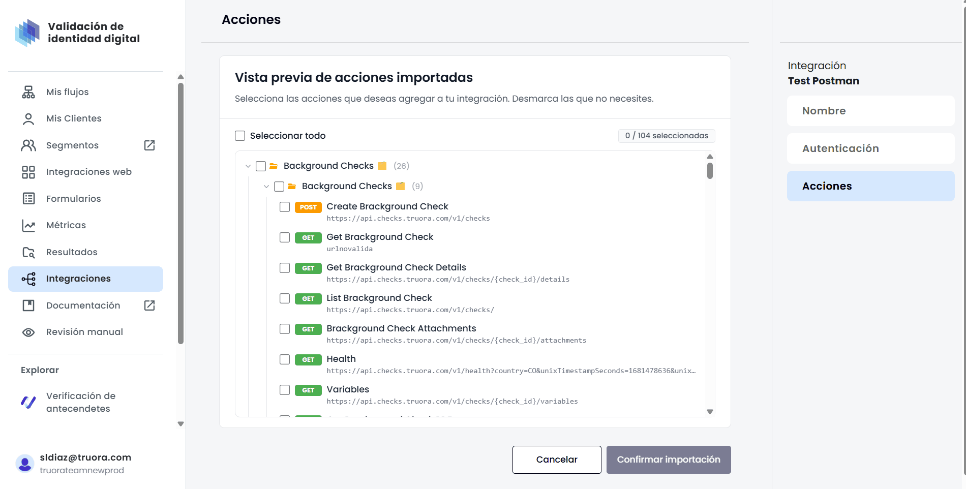 select actions