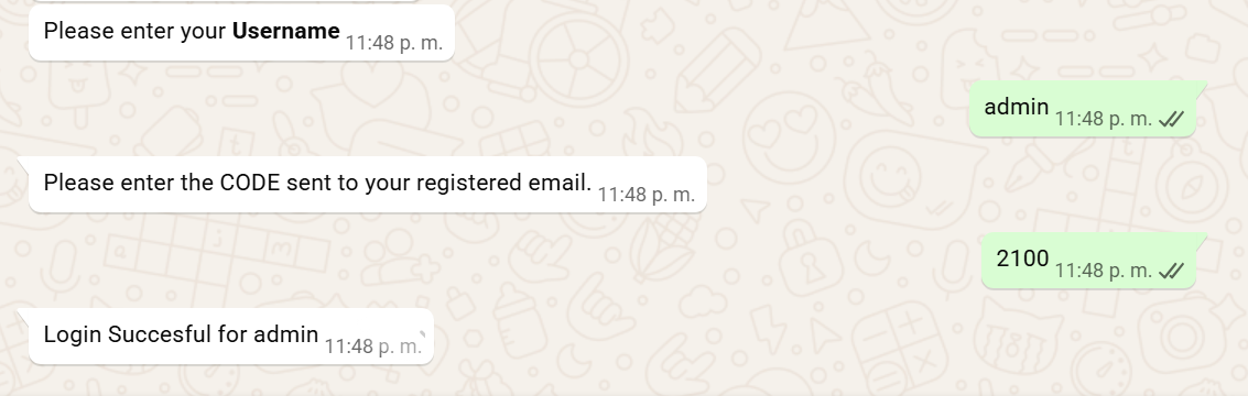 Test integration chat with response management