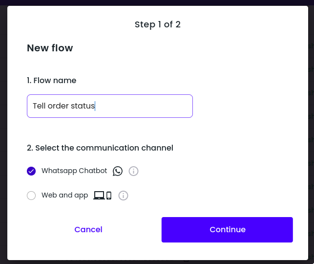 Setting flow name and type