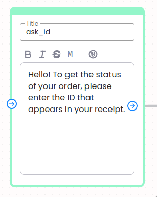 Our question asking the order ID