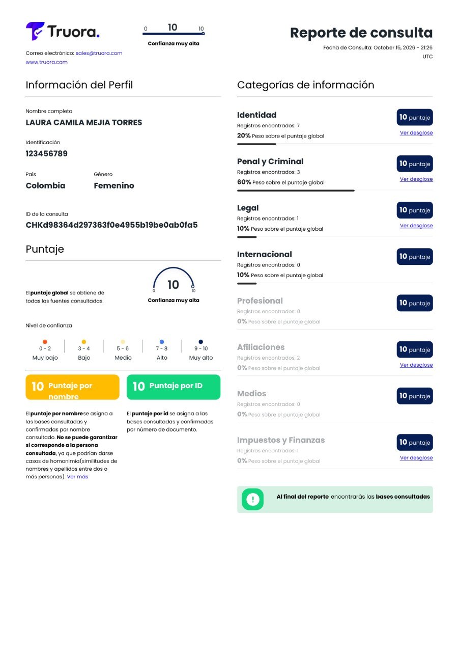 background check PDF report example