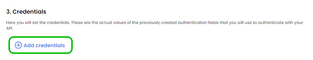 add credentials step