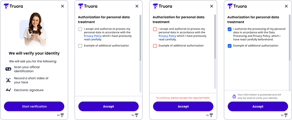 User experience flow with button enabled