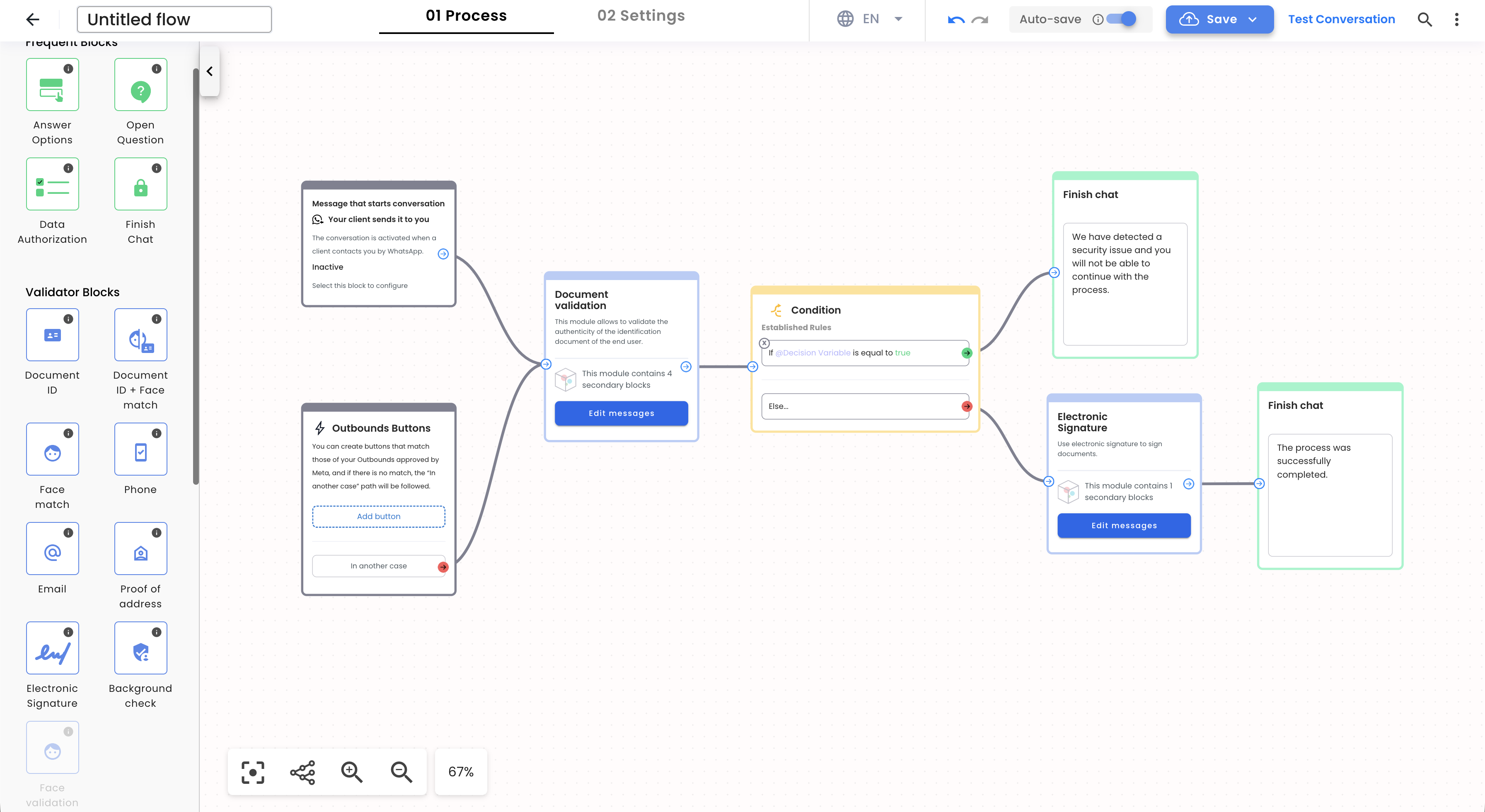 Flow control example