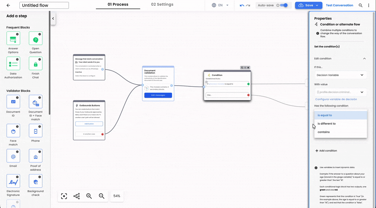 Configure condition rules