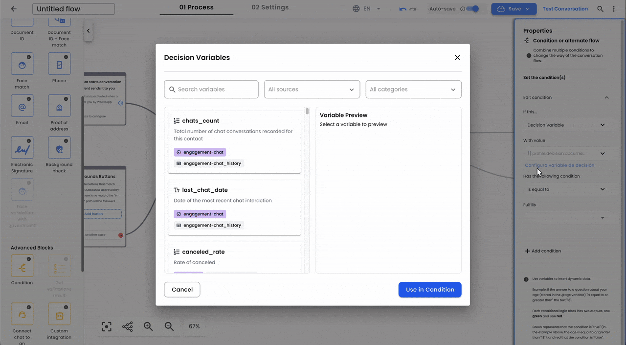 Select decision variable