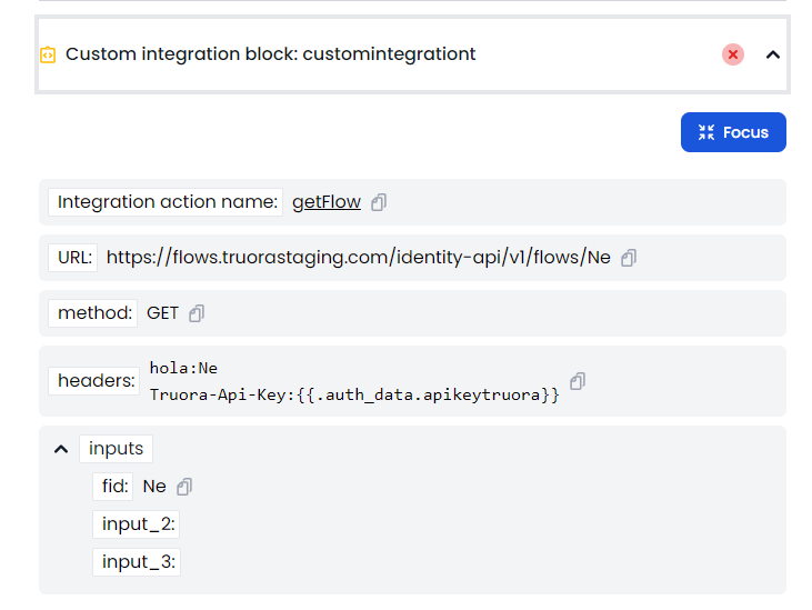 Custom integration block sidebar