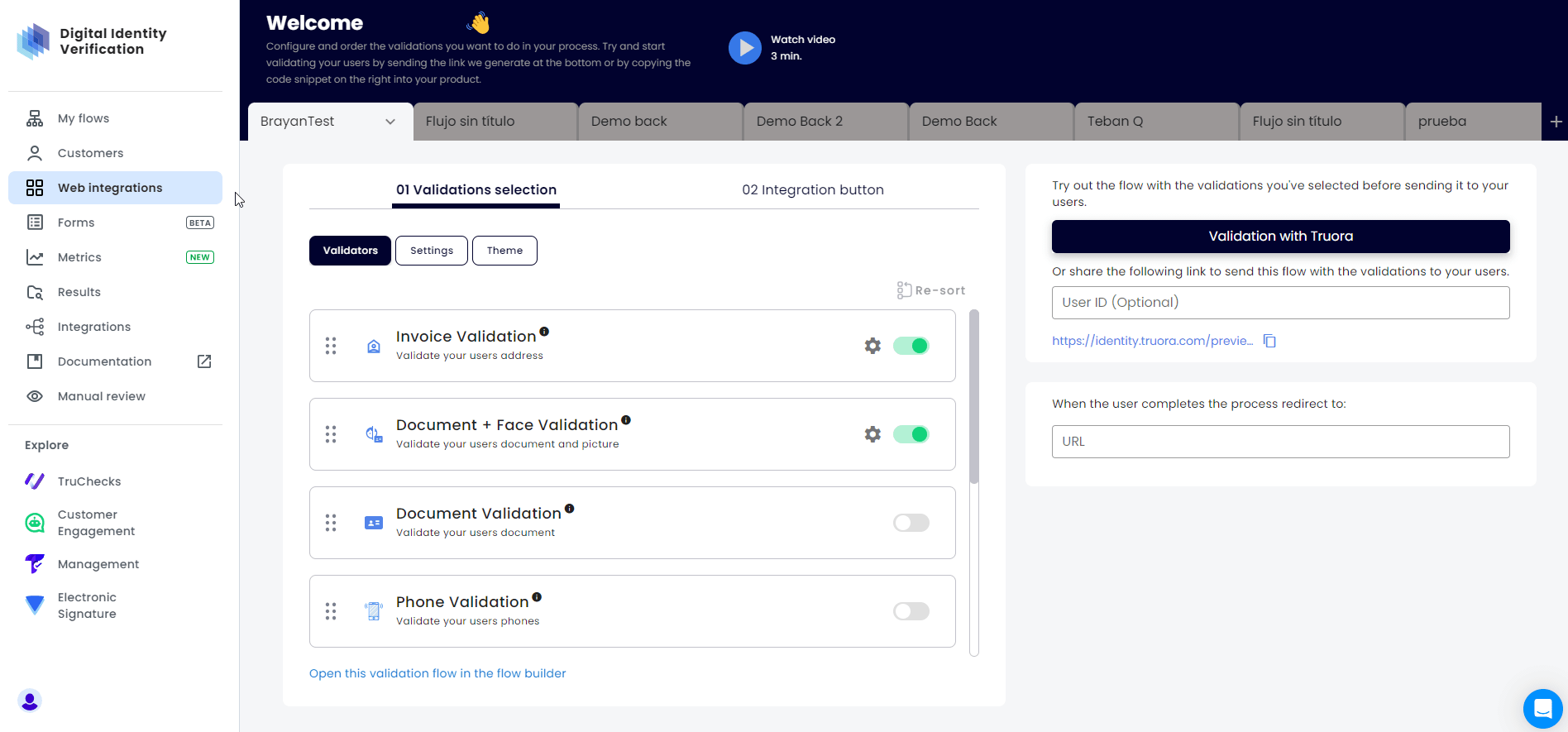 Copy web Flow ID