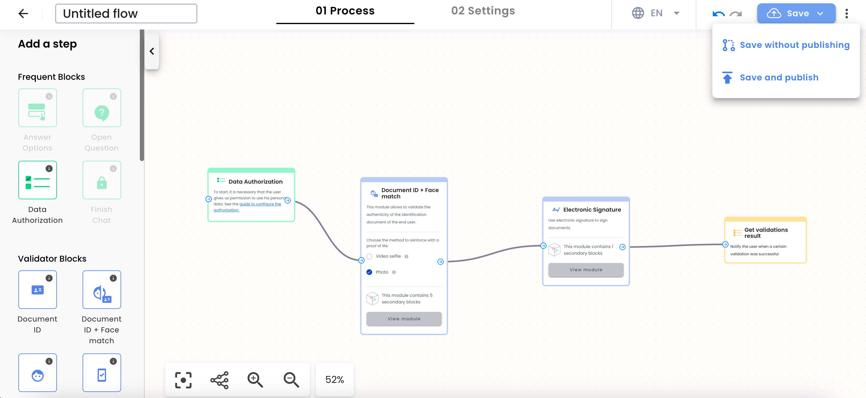 web & app flow configuration