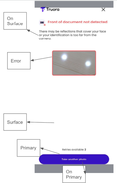 Default theme example - Document validation screen