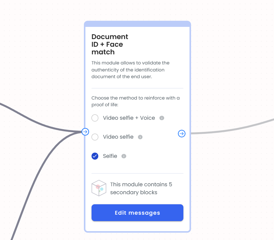 doc and face verification with selfie box