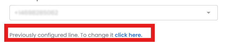 go to live capture WABA line configuration message link highlighted