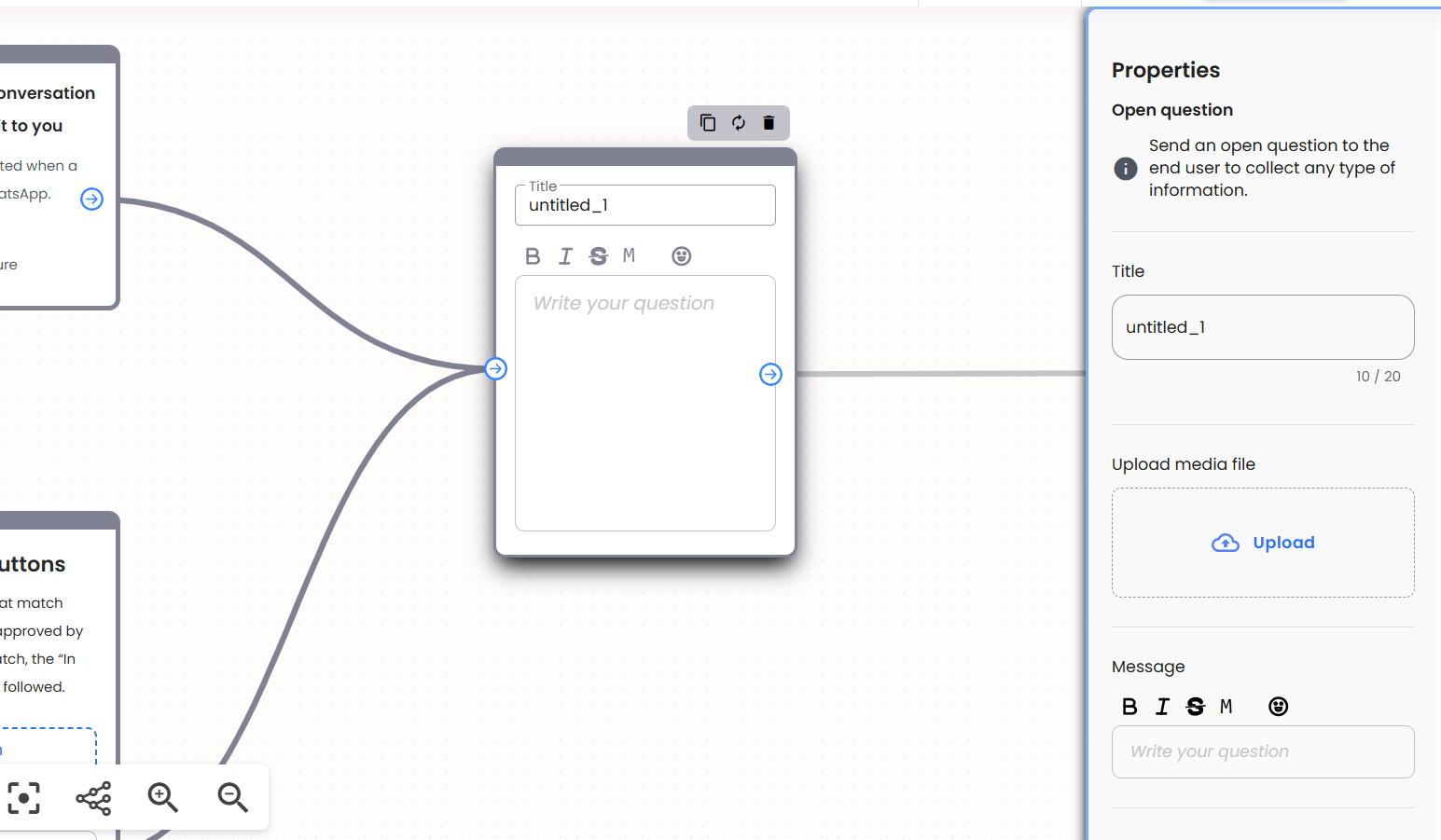 open question block with it's sidebar settings opened