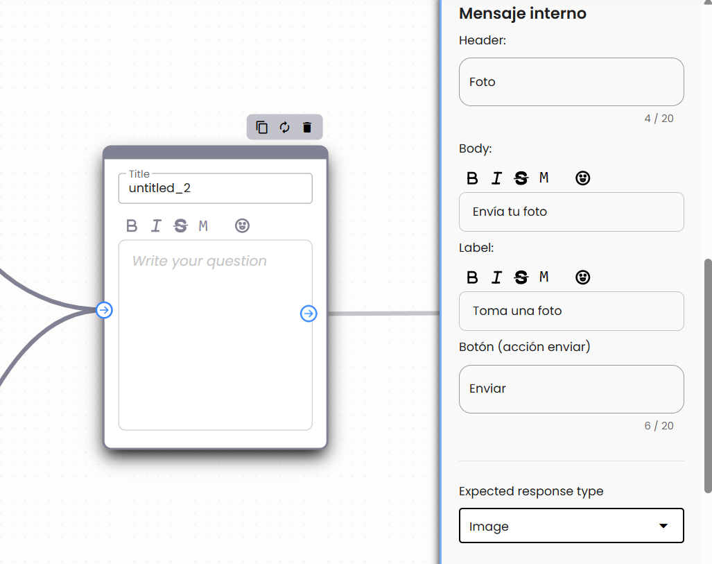 open question with image input box and sidebar