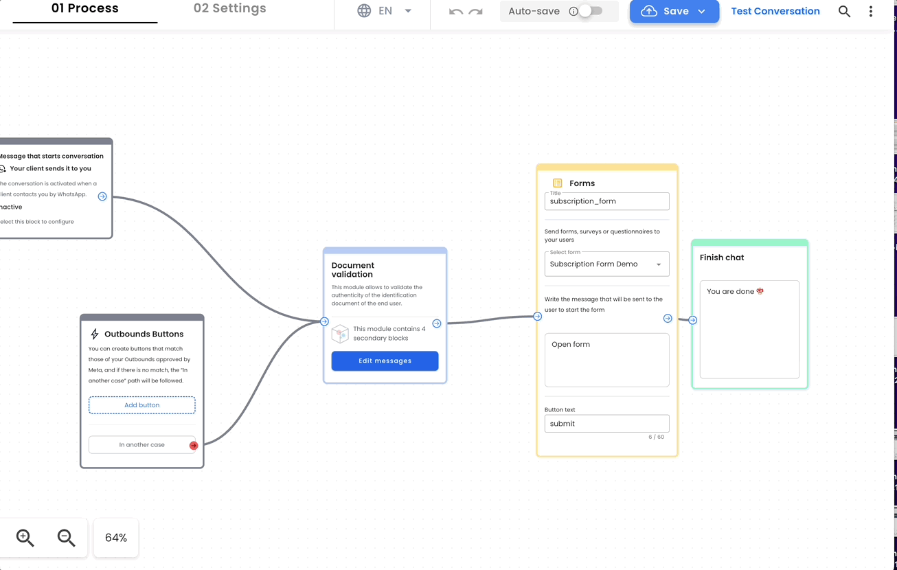Mapping flow variables to form inputs