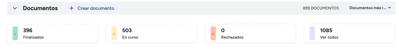 Document statuses and Export button